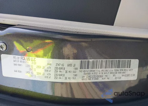 2020 Chrysler Pacifica Touring L Plus из США, поврежденный, VIN 2C4RC1EG5LR203664